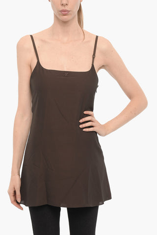 Solid Color Satin Flared Dress
