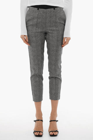 Pantaloni BEA a Quadri Districk in Misto Lana