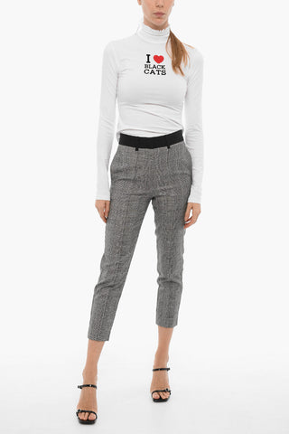 Pantaloni BEA a Quadri Districk in Misto Lana