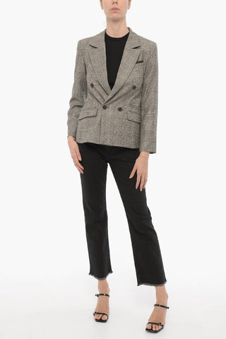 NEWLIFE&WOOL Districk Checked Double Breated Blazer