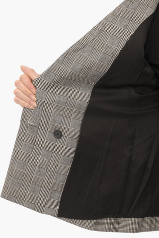 NEWLIFE&WOOL Districk Checked Double Breated Blazer