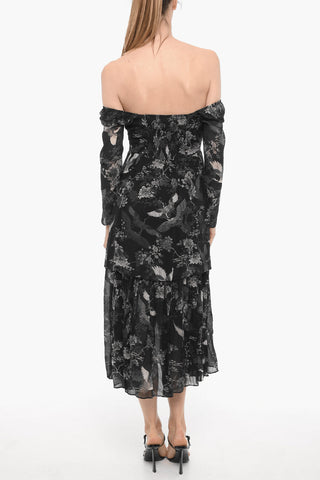 Vestito DEVYN PEGGY Maxi Stampato a Maniche Lunghe