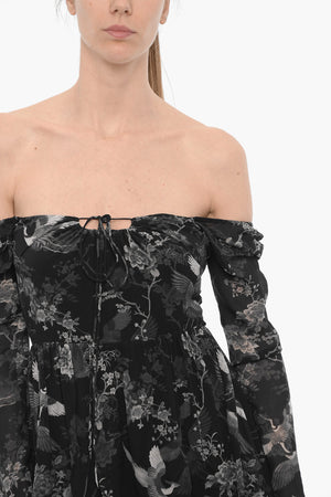 Vestito DEVYN PEGGY Maxi Stampato a Maniche Lunghe