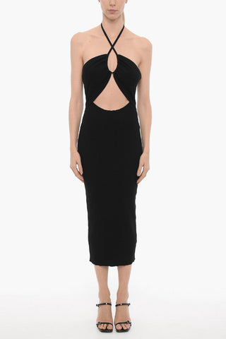 Abito TONI Halterneck a Coste con Dettaglio Cut-Out