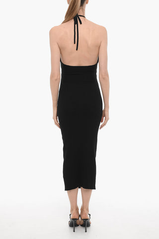 Abito TONI Halterneck a Coste con Dettaglio Cut-Out