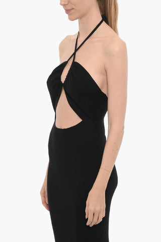 Abito TONI Halterneck a Coste con Dettaglio Cut-Out