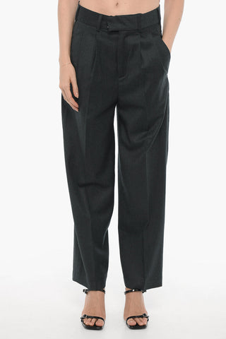 Double-Pleat Wool and Cashmere Pants
