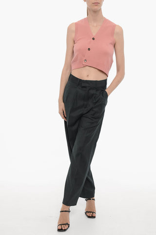 Double-Pleat Wool and Cashmere Pants