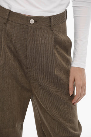 Pantaloni a Una Pince FRITZ  in Misto Lana 