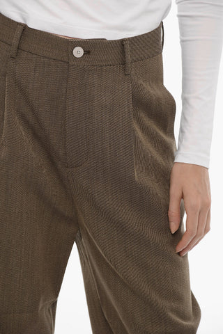 Pantaloni a Una Pince FRITZ  in Misto Lana 
