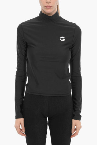 Nylon Turtleneck T-shirt with Long Sleeve