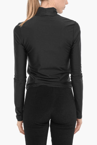 Nylon Turtleneck T-shirt with Long Sleeve