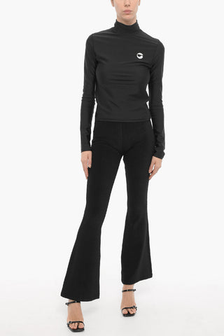 Nylon Turtleneck T-shirt with Long Sleeve