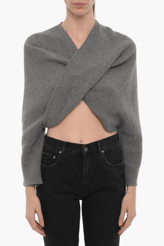 Maglia Scollo a V In Misto Lana