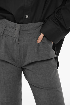 Wool-Blend Trousers PISA with Belt Loops
