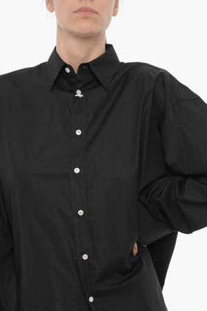 Cotton Poplin Shirt ORIANA in Solid Color