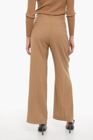 Pantaloni in Lana a Doppia Pince