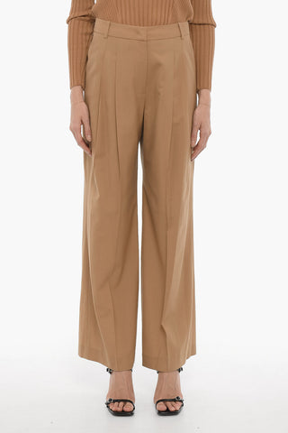 Pantaloni in Lana a Doppia Pince