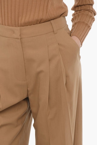 Pantaloni in Lana a Doppia Pince