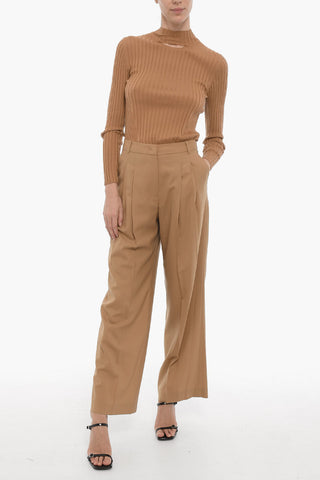 Pantaloni in Lana a Doppia Pince