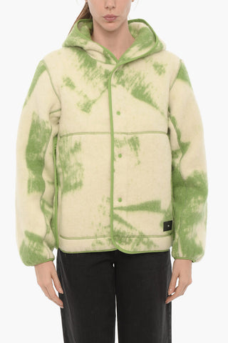 ADIDAS Tie-Dye Effect Hooded Jacket with Cut-Out Details