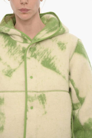ADIDAS Tie-Dye Effect Hooded Jacket with Cut-Out Details