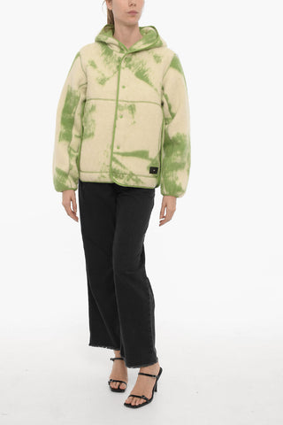 ADIDAS Tie-Dye Effect Hooded Jacket with Cut-Out Details