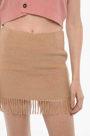 Solid-Color Mini Skirt BRUXELLES with Fringes