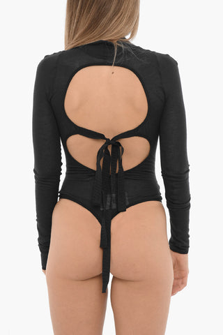 Body a Maniche Lunghe con Schiena Scoperta