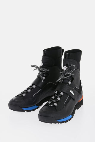 Lace-up TECHNO HIKING Booties with Scuba Detail