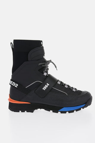 Lace-up TECHNO HIKING Booties with Scuba Detail
