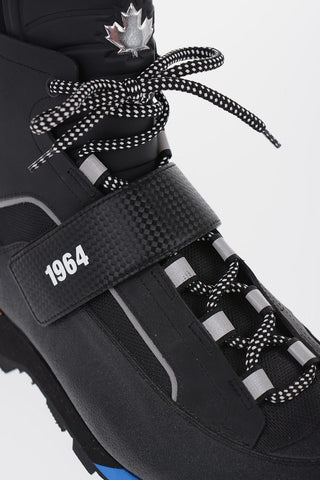 Lace-up TECHNO HIKING Booties with Scuba Detail