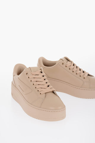 Leather ATHENE BOLD X Platform Sneakers with Visible Stitching