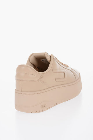 Leather ATHENE BOLD X Platform Sneakers with Visible Stitching