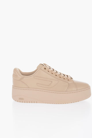 Leather ATHENE BOLD X Platform Sneakers with Visible Stitching
