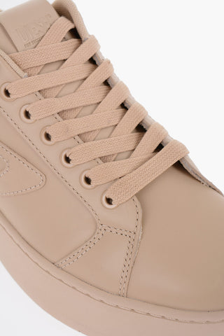 Leather ATHENE BOLD X Platform Sneakers with Visible Stitching