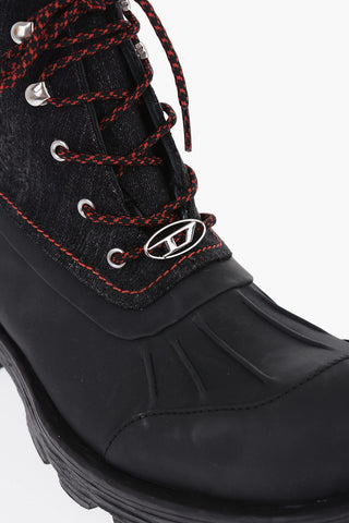 Stivaletti Allacciati D-HAMMER ABT con Dettaglio in Denim