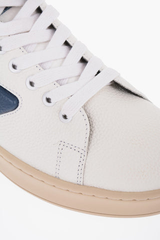 Grained Leather Lace-Up S-ATHENE Sneakers with Embossed Logo