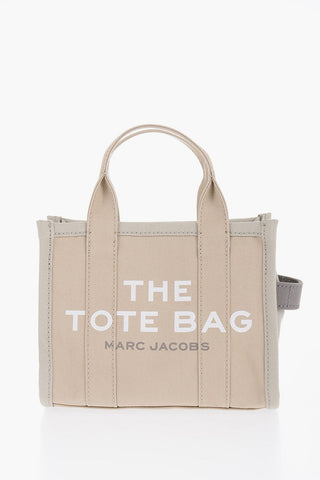 Borsa Tote in Canvas Logata con Tracolla Removibile