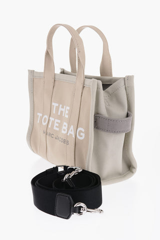 Borsa Tote in Canvas Logata con Tracolla Removibile