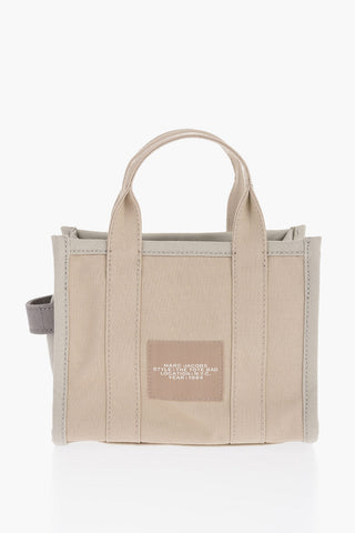 Borsa Tote in Canvas Logata con Tracolla Removibile