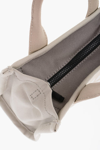 Borsa Tote in Canvas Logata con Tracolla Removibile