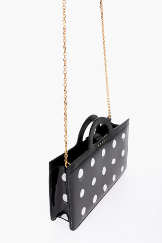 Patent Leather Polka-dot Wallet with Tropicalia Chain