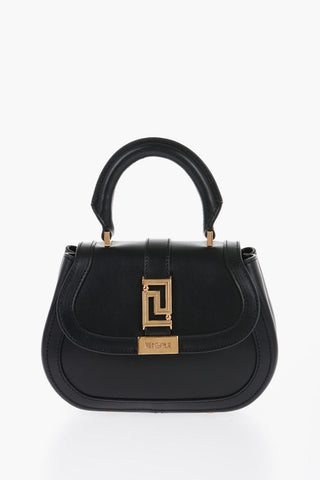 GRECA GODDESS Leather Logoed Bag with Removable Shoulder Strap