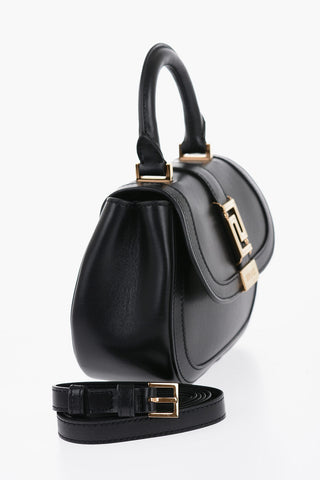 GRECA GODDESS Leather Logoed Bag with Removable Shoulder Strap