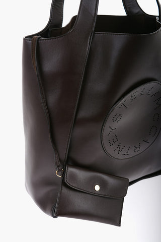 Borsa a Mano in Ecopelle con Logo Traforato