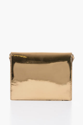 Patent Leather Handbag with Embossed Logo