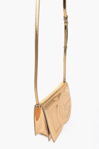 Patent Leather Handbag with Embossed Logo