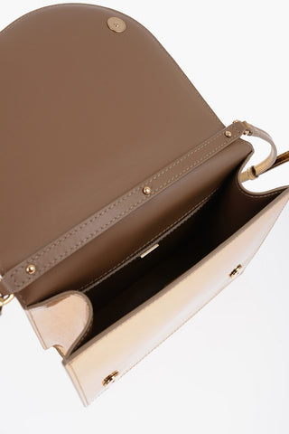 Patent Leather Handbag with Embossed Logo