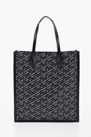 Leather Logoed Tote Bag with Removable Shoulder Strap